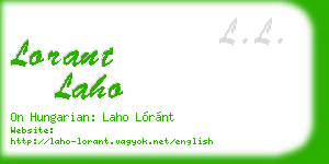 lorant laho business card